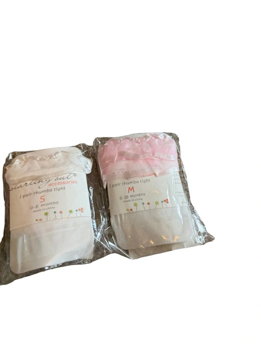 Carters Children's Place Starting Out Eight Pairs Baby Girl Tights OM - 12M New